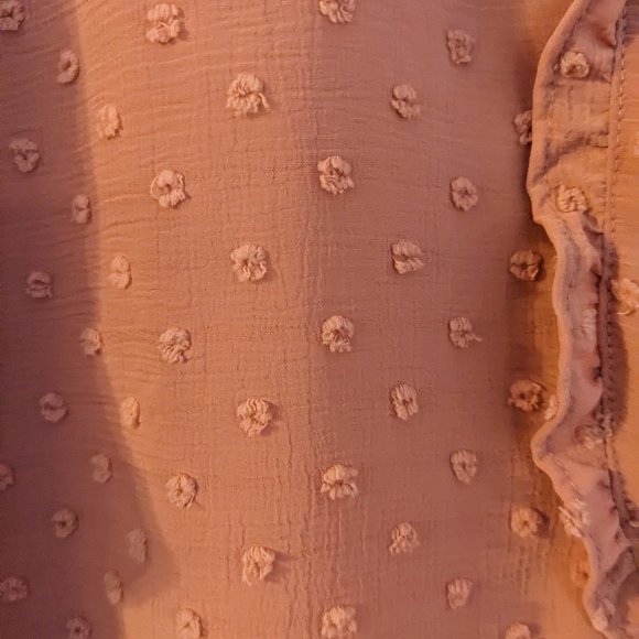 NWT Gibsonlook Short Sleeve Swiss Dot Full Placket Blouse, Mauve, Large - Picture 4 of 12